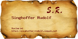 Singhoffer Rudolf névjegykártya